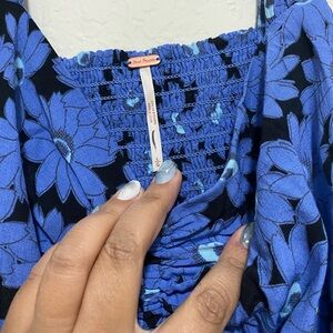 Free People Blue Floral Print Dress